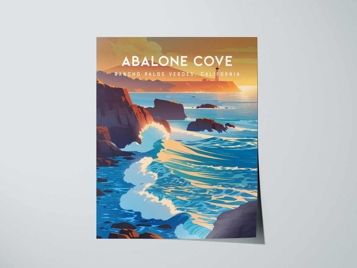 Abalone Cove, California Poster | Tidepools & Sea Cliffs Coastal Wall Art — giclée print detail on matte paper