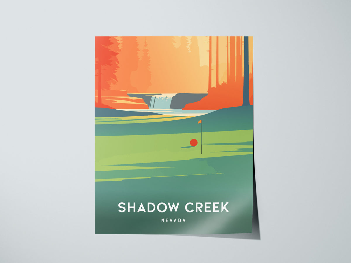 Shadow Creek, Nevada Poster | Desert Fairway Golf Course Print Wall Art — giclée print detail on matte paper