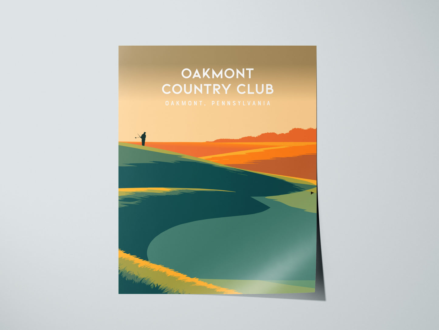 Oakmont Country Club, Oakmont, Pennsylvania Poster | Classic Links Golfer Gift Wall Art — giclée print detail on matte paper