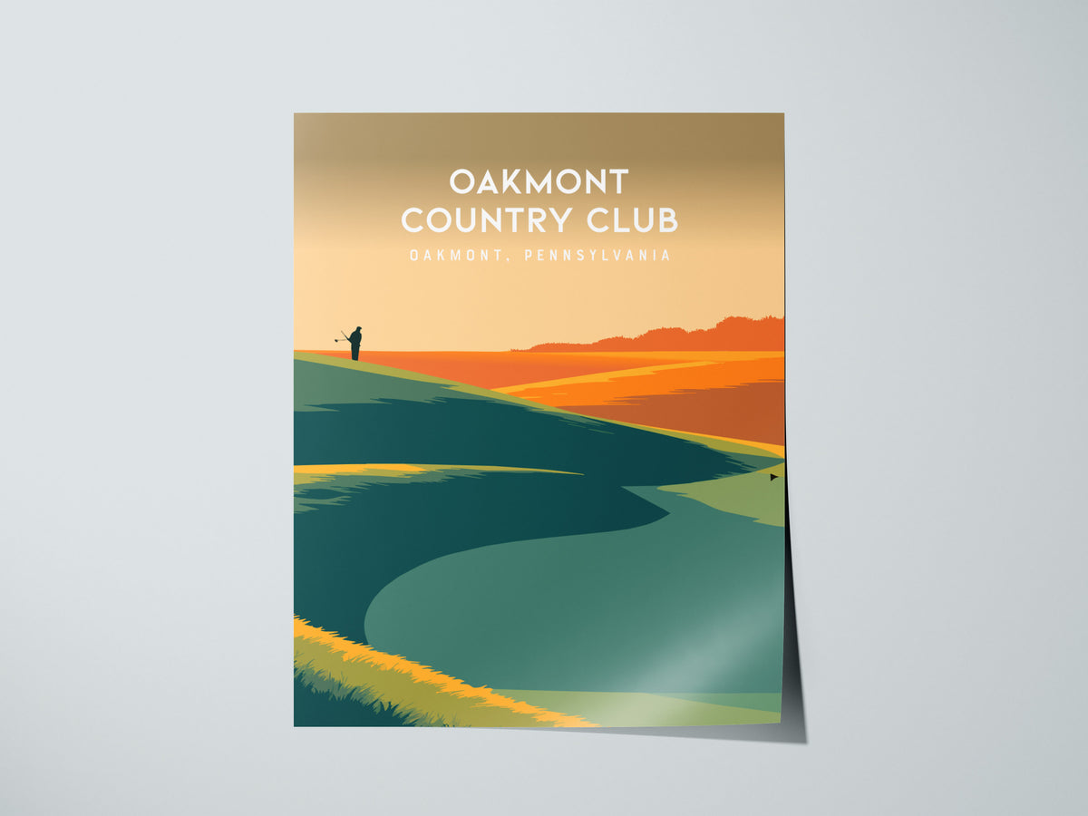 Oakmont Country Club, Oakmont, Pennsylvania Poster | Classic Links Golfer Gift Wall Art — giclée print detail on matte paper