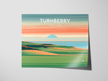 Turnberry Landscape Poster | Scotland Golf Wall Art & Framed or Unframed — giclée print detail on matte paper