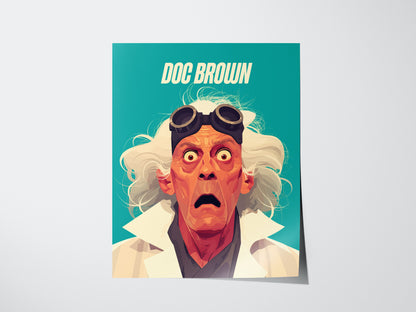 Doc Brown Poster | Back To The Future Wall Art | Framed or Unframed