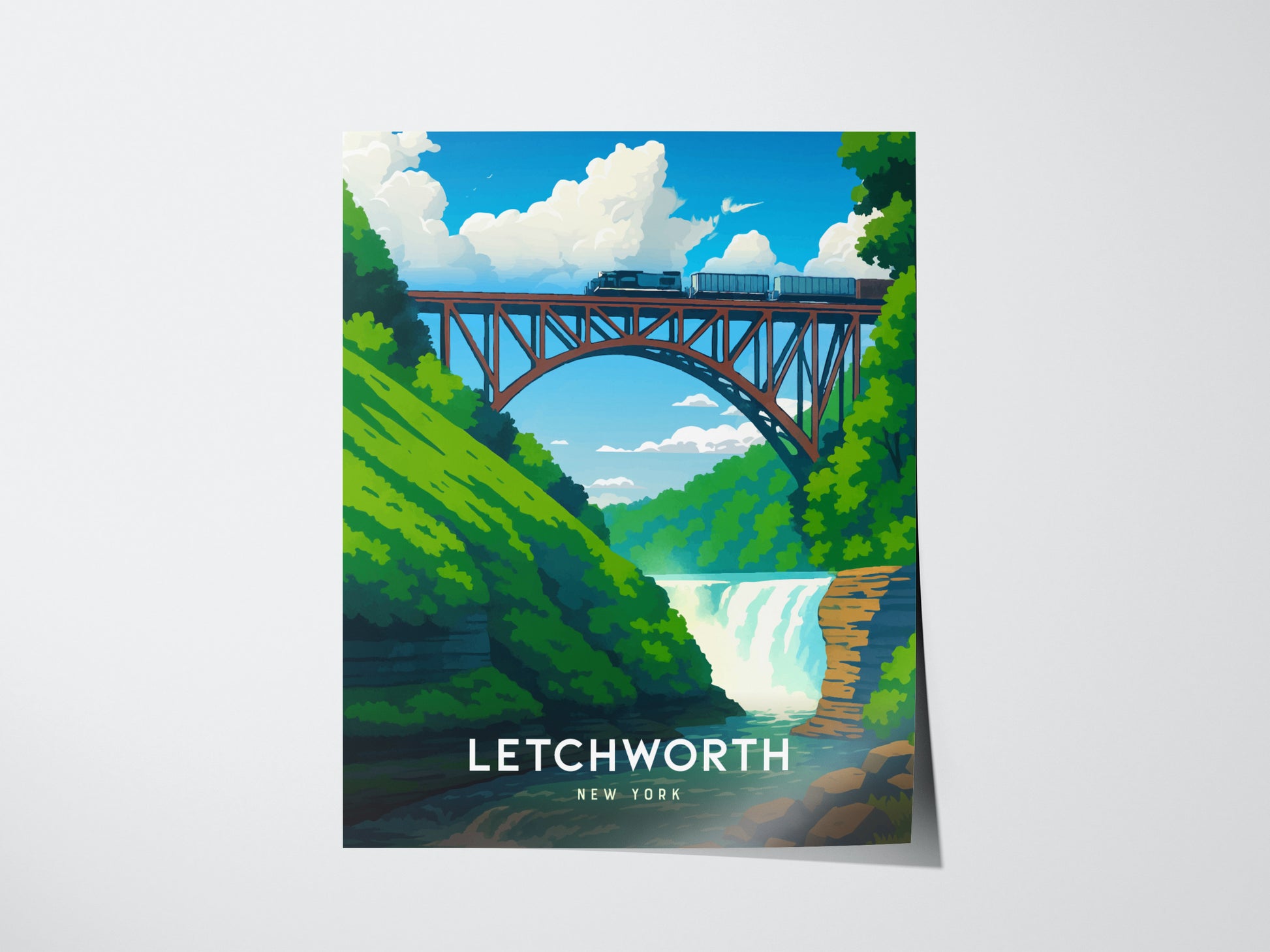 Letchworth State Park Poster | New York Travel Print Wall Art | Framed or Unframed