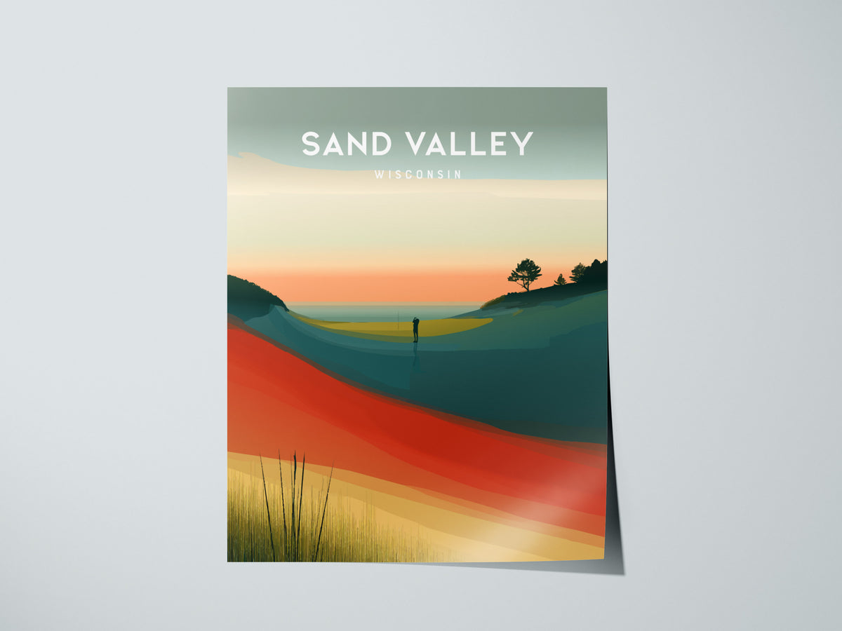 Sand Valley, Wisconsin Poster | Rolling Dunes & Fairways Golf Wall Art — giclée print detail on matte paper