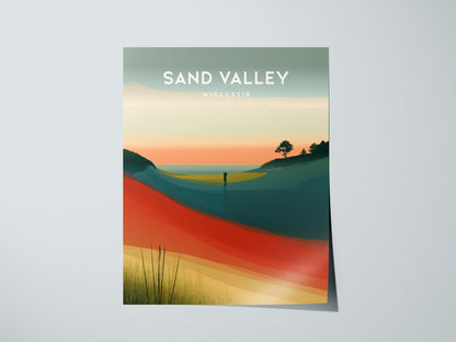 Sand Valley, Wisconsin Poster | Rolling Dunes & Fairways Golf Wall Art — giclée print detail on matte paper