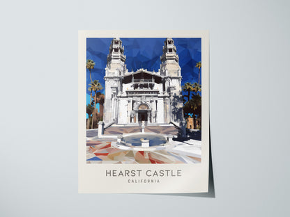 Hearst Castle Matte Border Poster | San Simeon, California Travel Wall Art — giclée print detail on matte paper