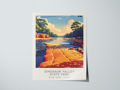 Dinosaur Valley State Park Matte Border Poster | Glen Rose, Texas Destination Print Travel Wall Art — giclée print detail on
