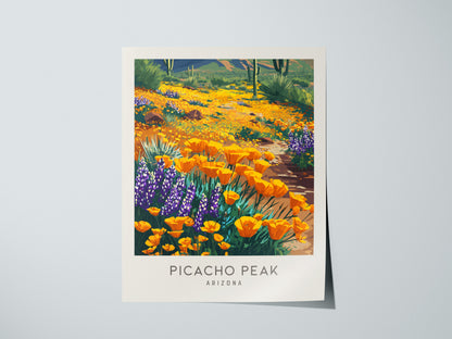 Picacho Peak Matte Border Poster | Arizona Travel Wall Art — giclée print detail on matte paper