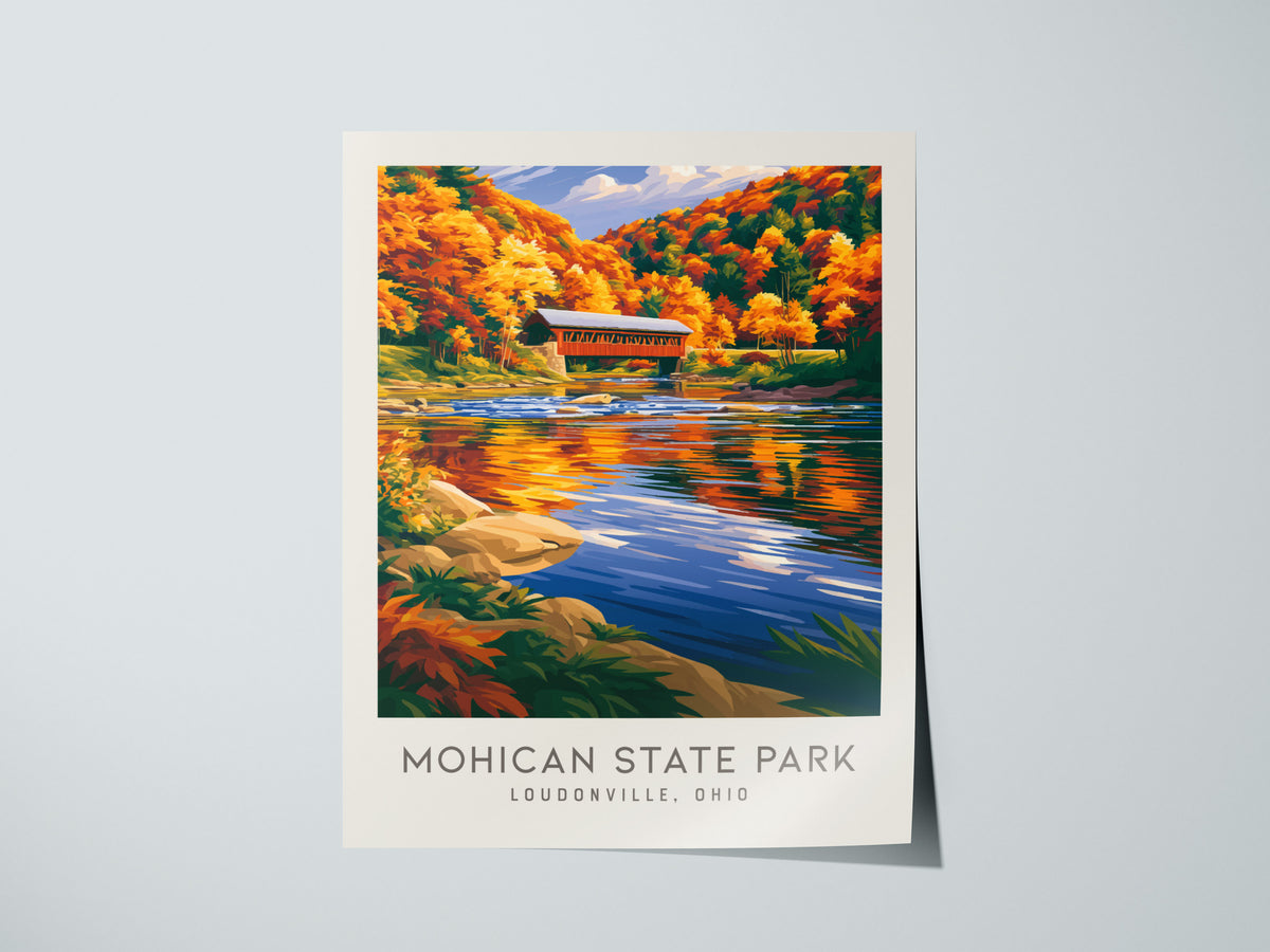 Mohican State Park Matte Border Poster | Loudonville, Ohio Destination Print — giclée print detail on matte paper