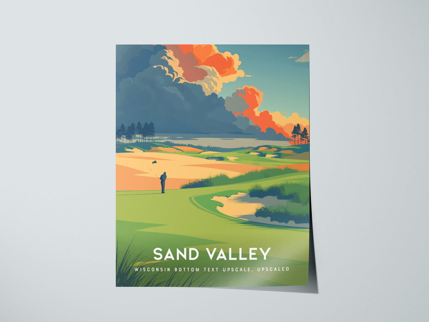 Sand Valley, Wisconsin Poster | Rolling Dunes & Fairways Golf Wall Art — giclée print detail on matte paper