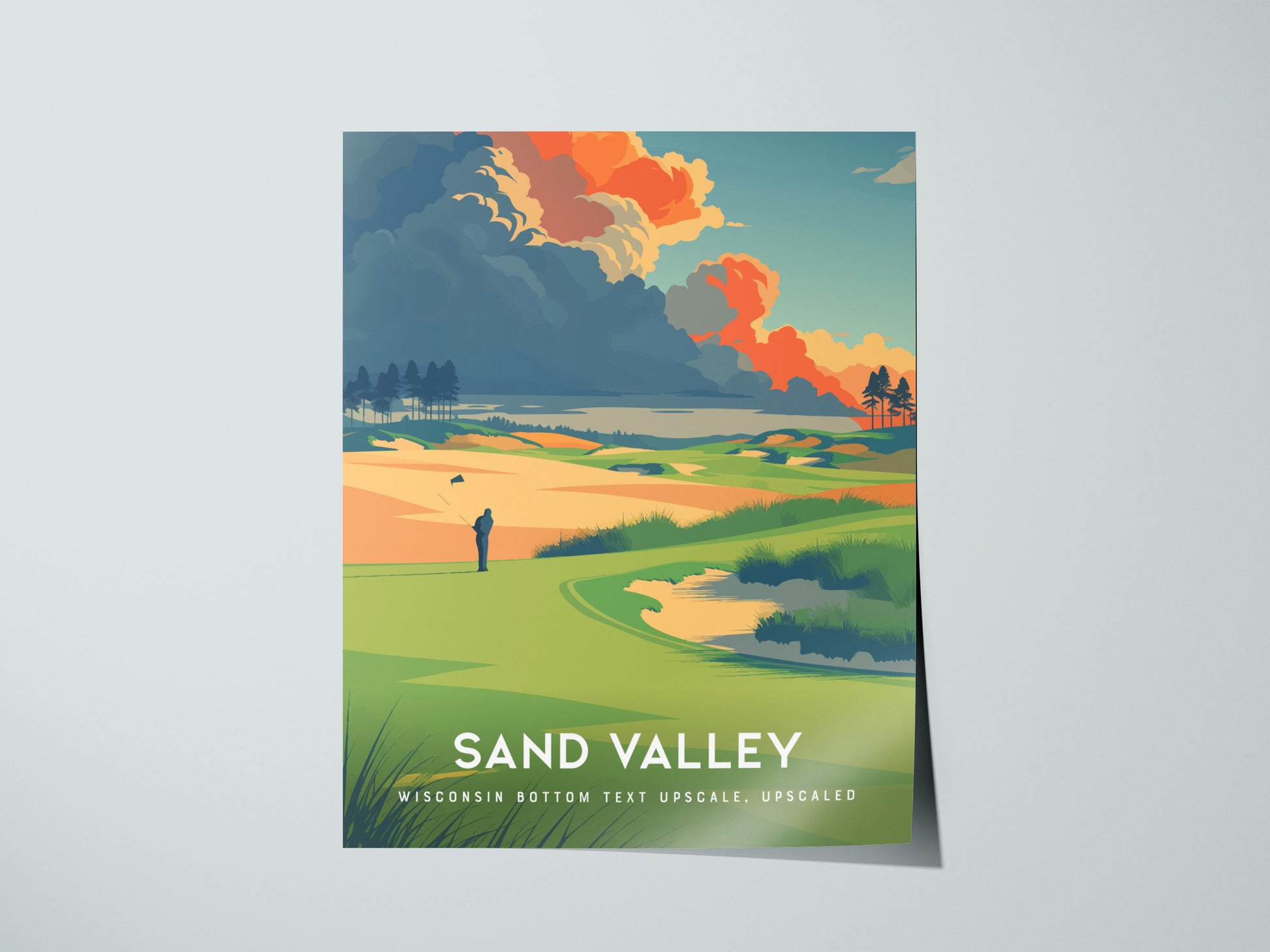 Sand Valley, Wisconsin Poster | Rolling Dunes & Fairways Golf Wall Art — giclée print detail on matte paper