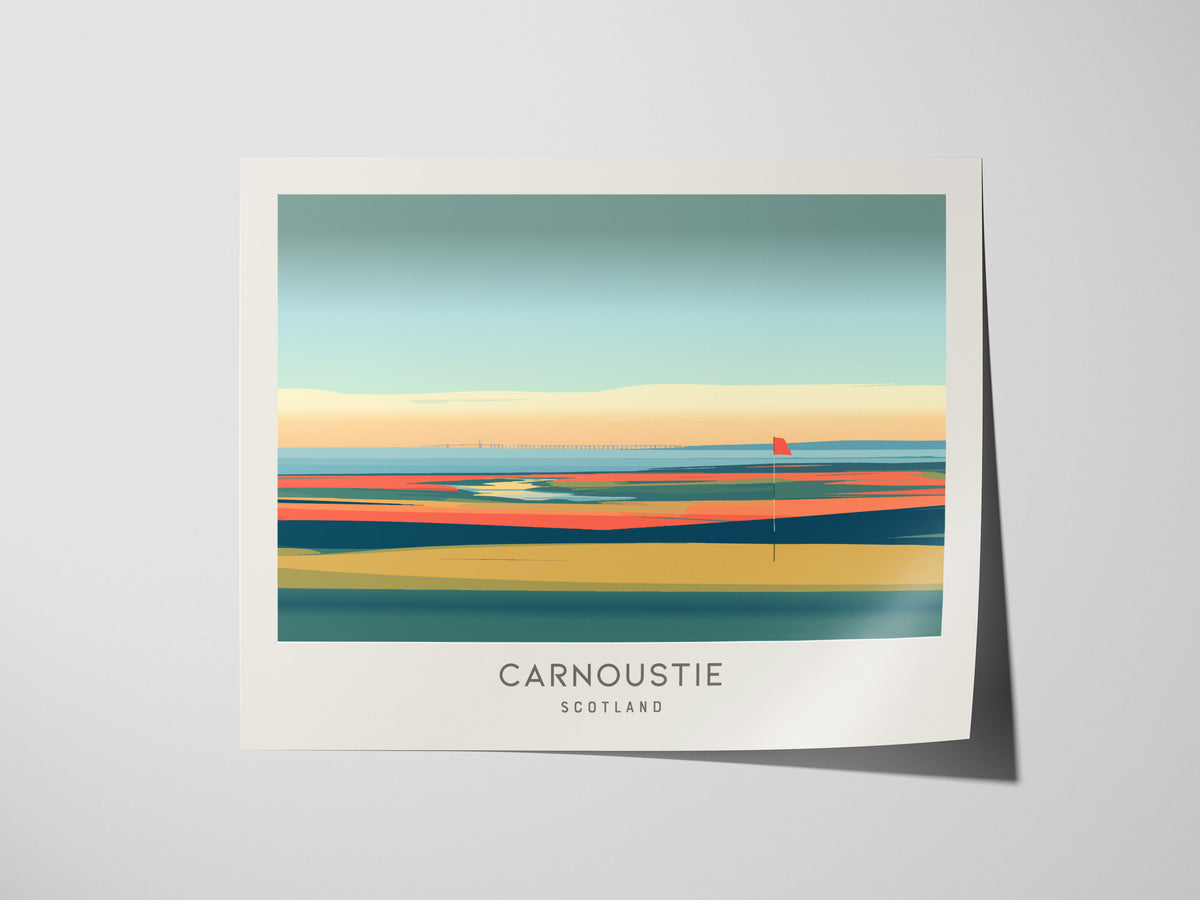 Carnoustie Landscape Matte Border Poster | Scotland Golf Course Print Travel Wall Art — giclée print detail on matte paper
