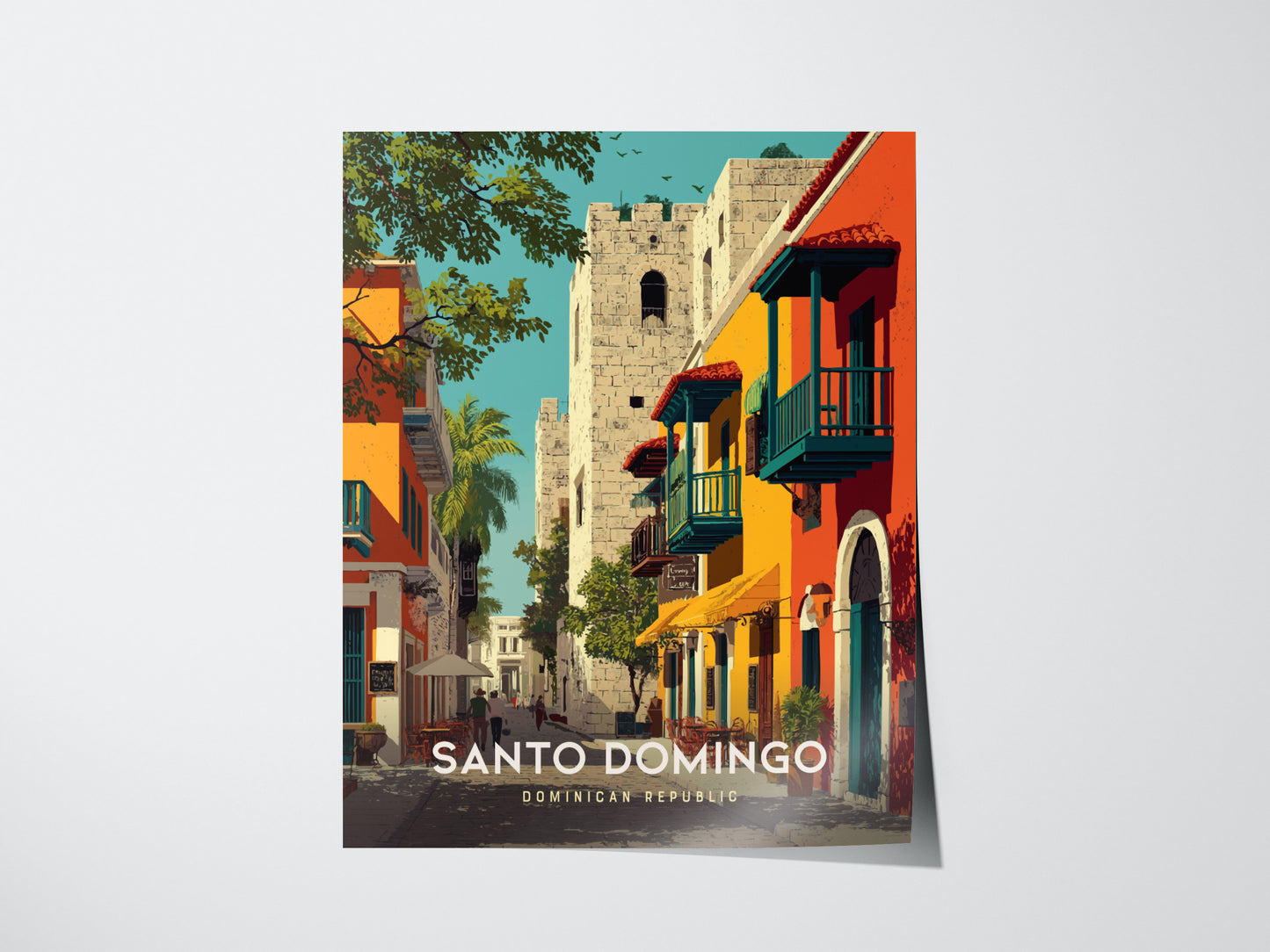 Santo Domingo Poster | Dominican Republic Art | Colonial Zone Decor