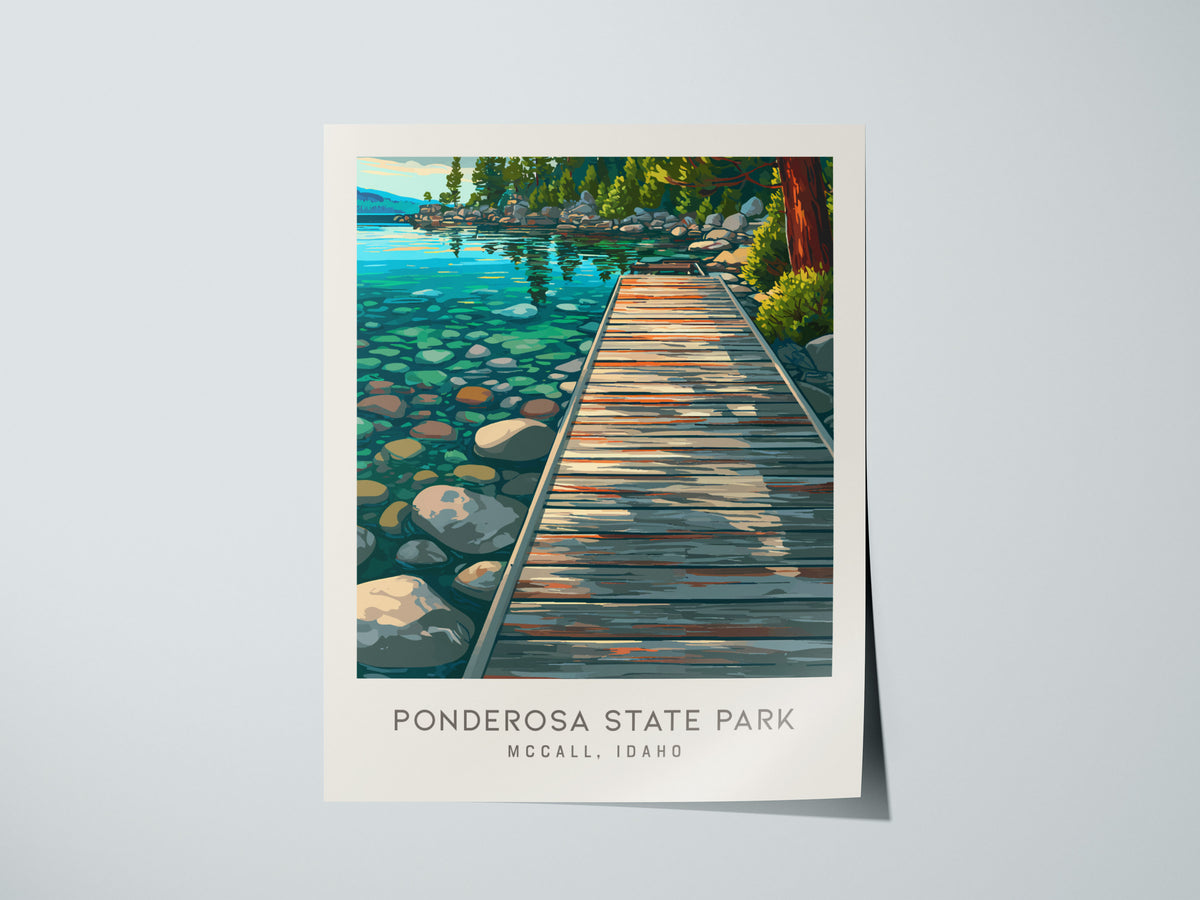 Ponderosa State Park Matte Border Poster | Mccall, Idaho Destination Print Travel Wall Art — giclée print detail on matte pap