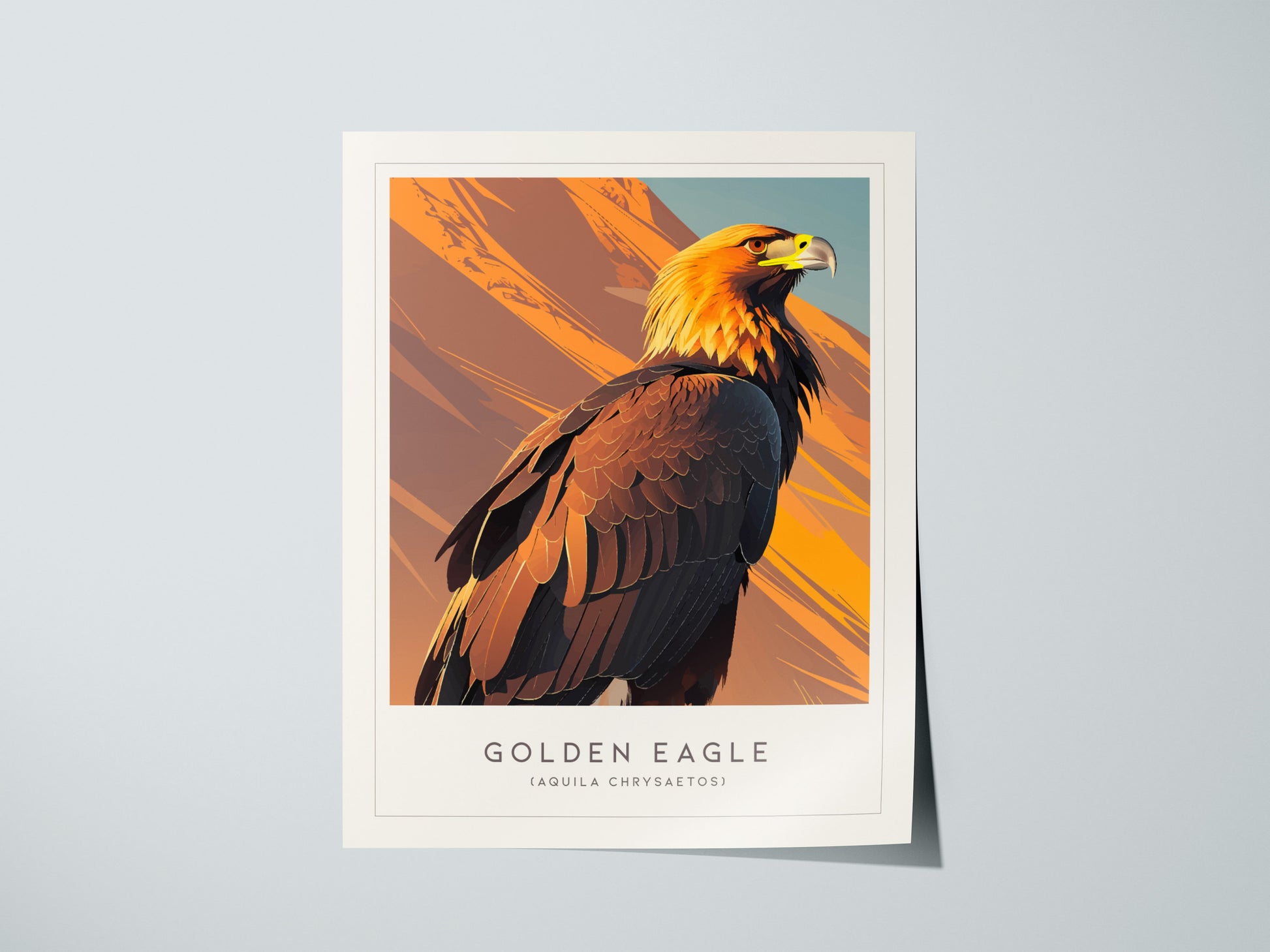 Golden Eagle Poster | Majestic Raptor Mountain Wildlife Wall Art — giclée print detail on matte paper