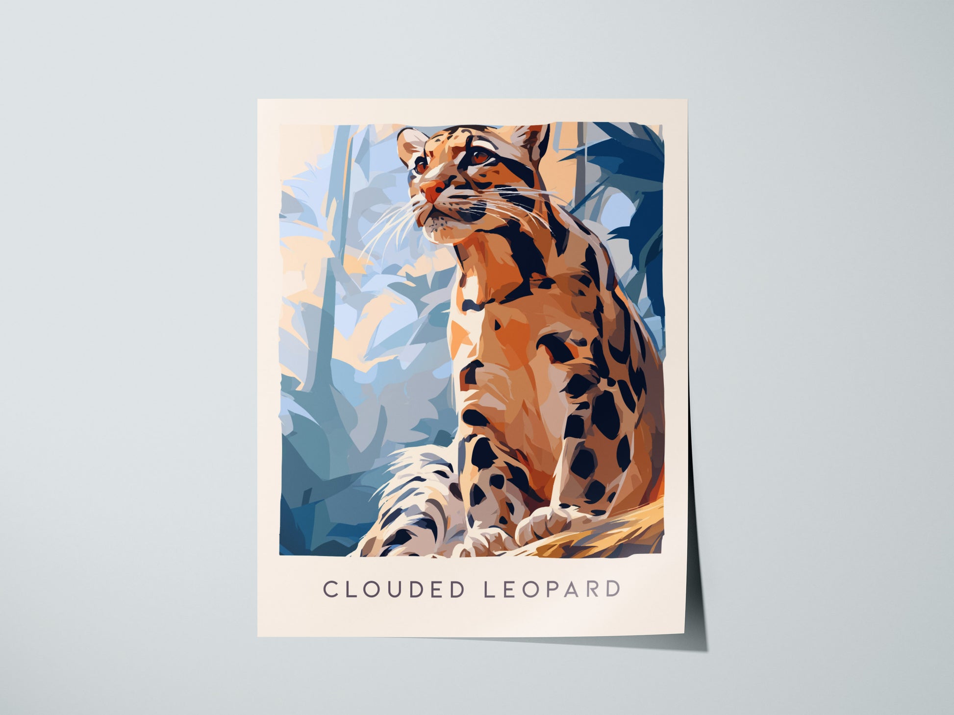 Clouded Leopard, Neofelis Nebulosa Poster | Exotic Wildlife Wall Art — giclée print detail on matte paper