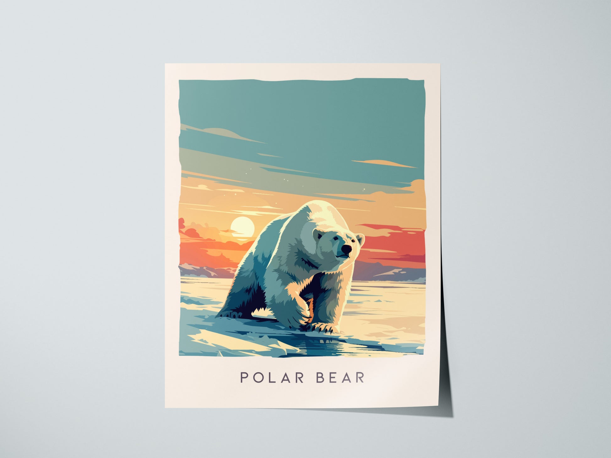 Polar Bear, Arctic Wildlife Poster | Majestic Ice Kingdom Explorer Wall Art — giclée print detail on matte paper