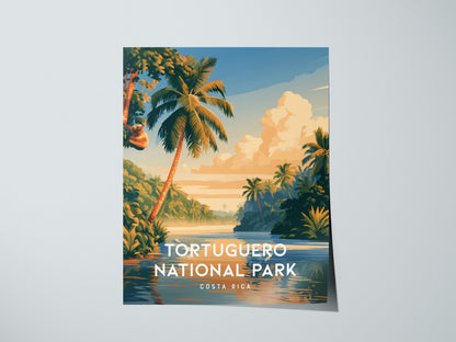 Tortuguero National Park, Costa Rica Poster | Sea Turtle & Rainforest Canal Wall Art — giclée print detail on matte paper