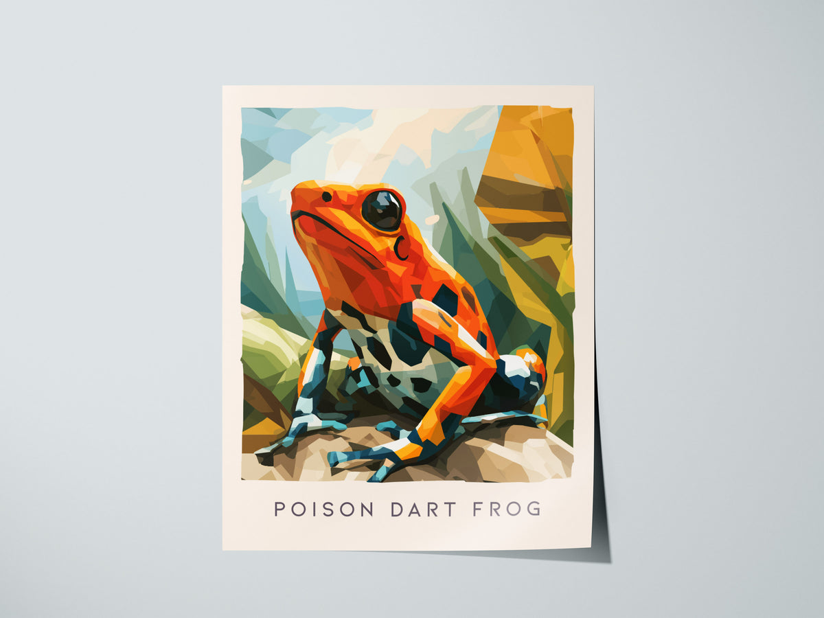 Poison Dart Frog Poster | Vibrant Rainforest Wildlife Art Wall Art — giclée print detail on matte paper