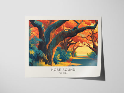 Hobe Sound Landscape Matte Border Poster | Florida Coastal Decor Vacation Home Gift Wall Art — giclée print detail on matte p