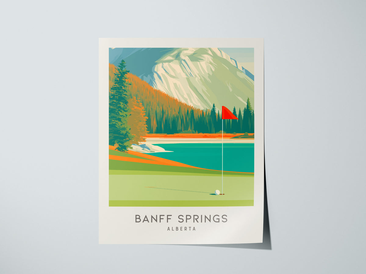 Banff Springs Matte Border Poster | Alberta Golf Course Print & Country Club Decor — giclée print detail on matte paper