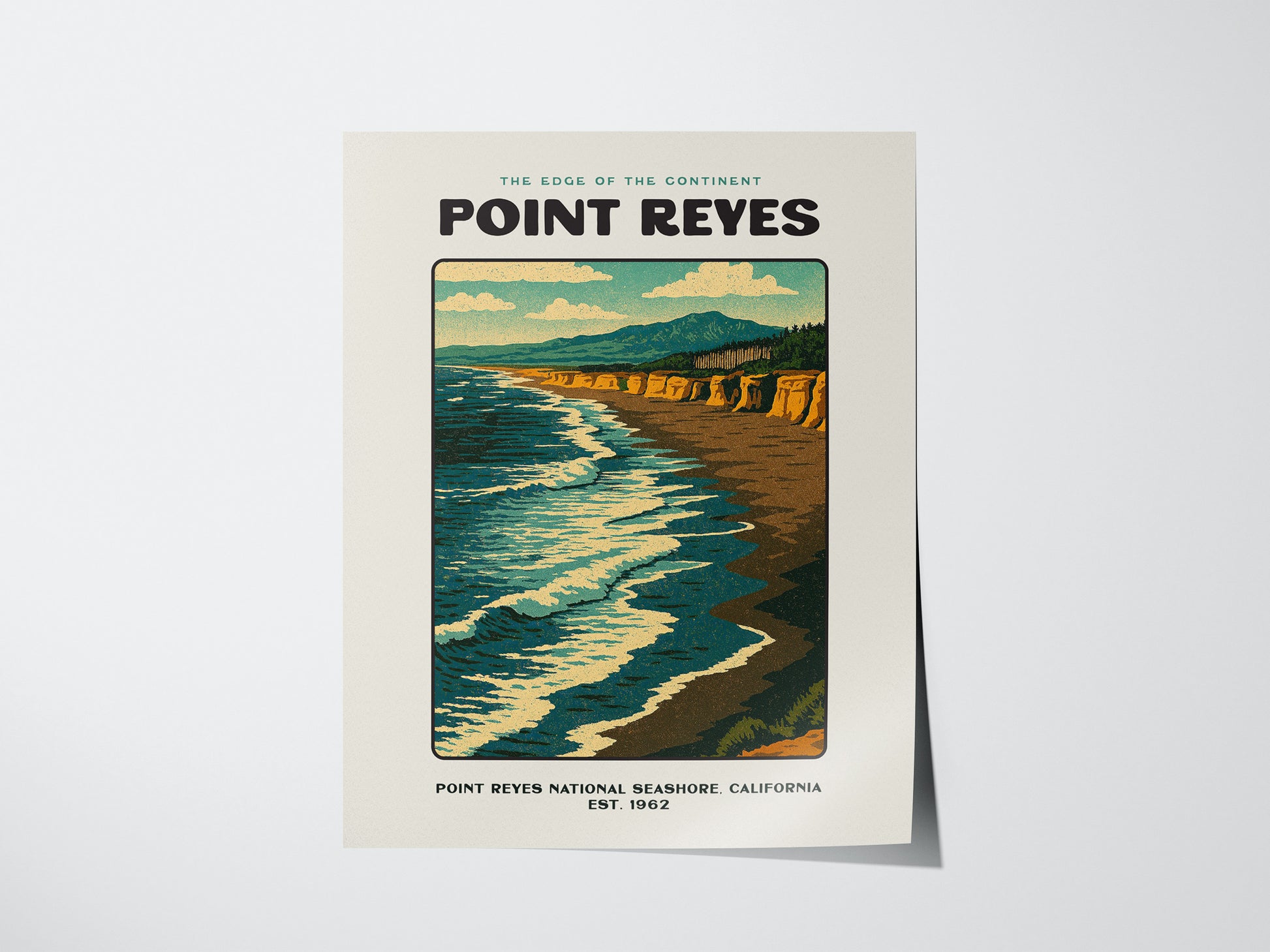 Point Reyes Poster | California Coast Seashore Vintage Wall Art