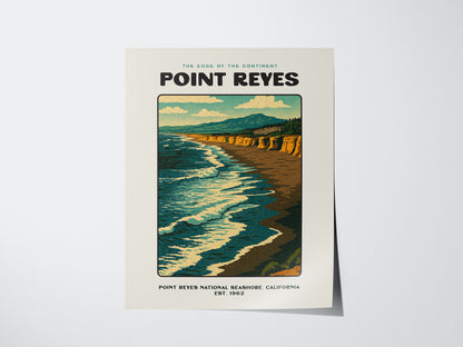 Point Reyes Poster | California Coast Seashore Vintage Wall Art
