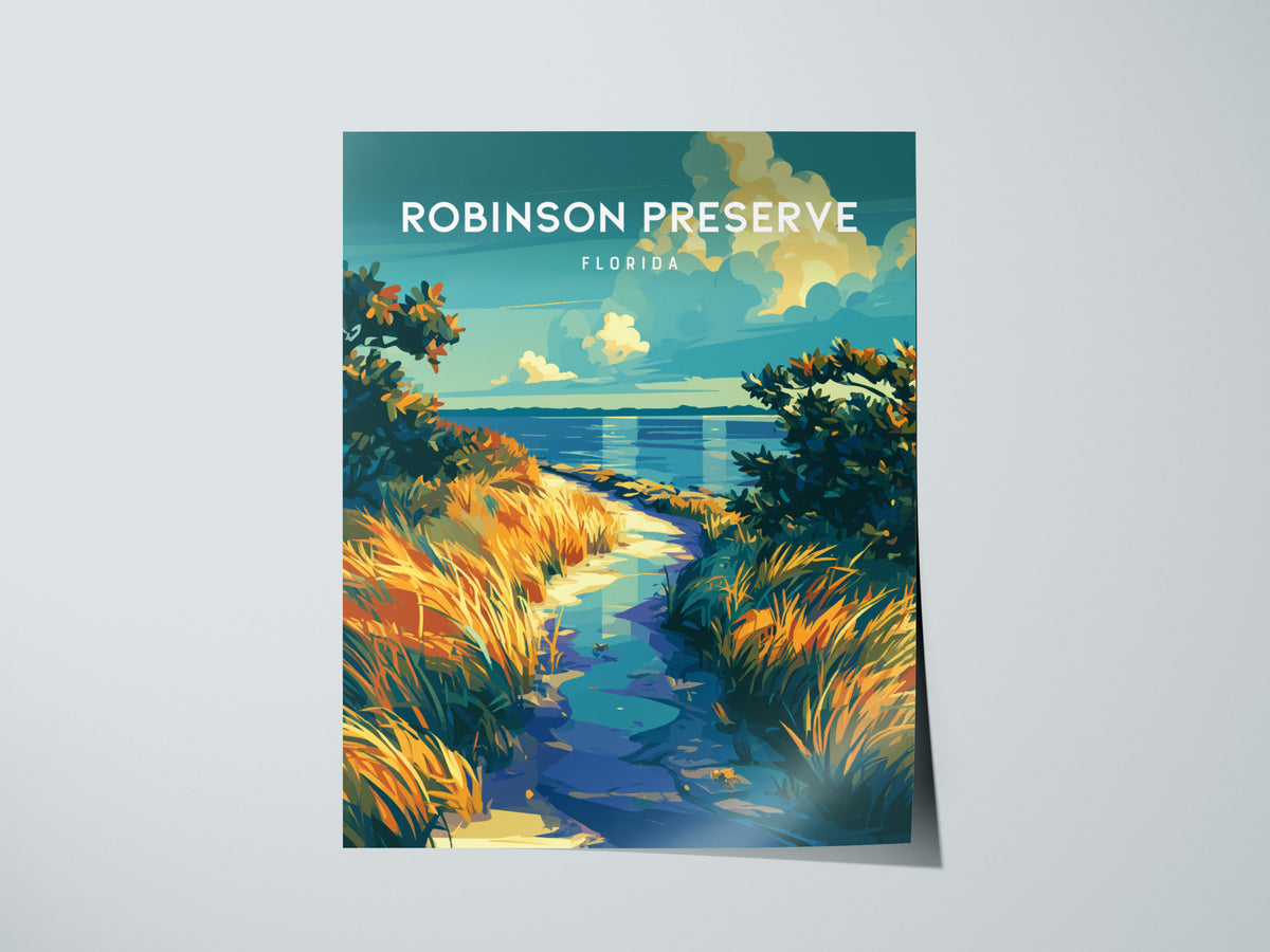 Robinson Preserve, Florida Poster | Mangrove Trails & Coastal Wetlands Wall Art — giclée print detail on matte paper