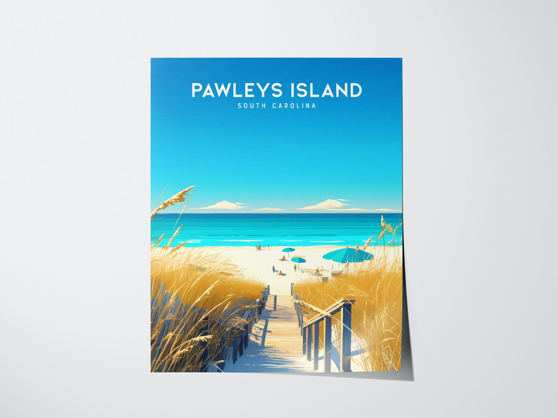 Pawleys Island South Carolina Poster | Coastal Beach Wall Art Print