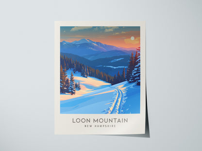 Loon Mountain Matte Border Poster | New Hampshire Travel Wall Art — giclée print detail on matte paper