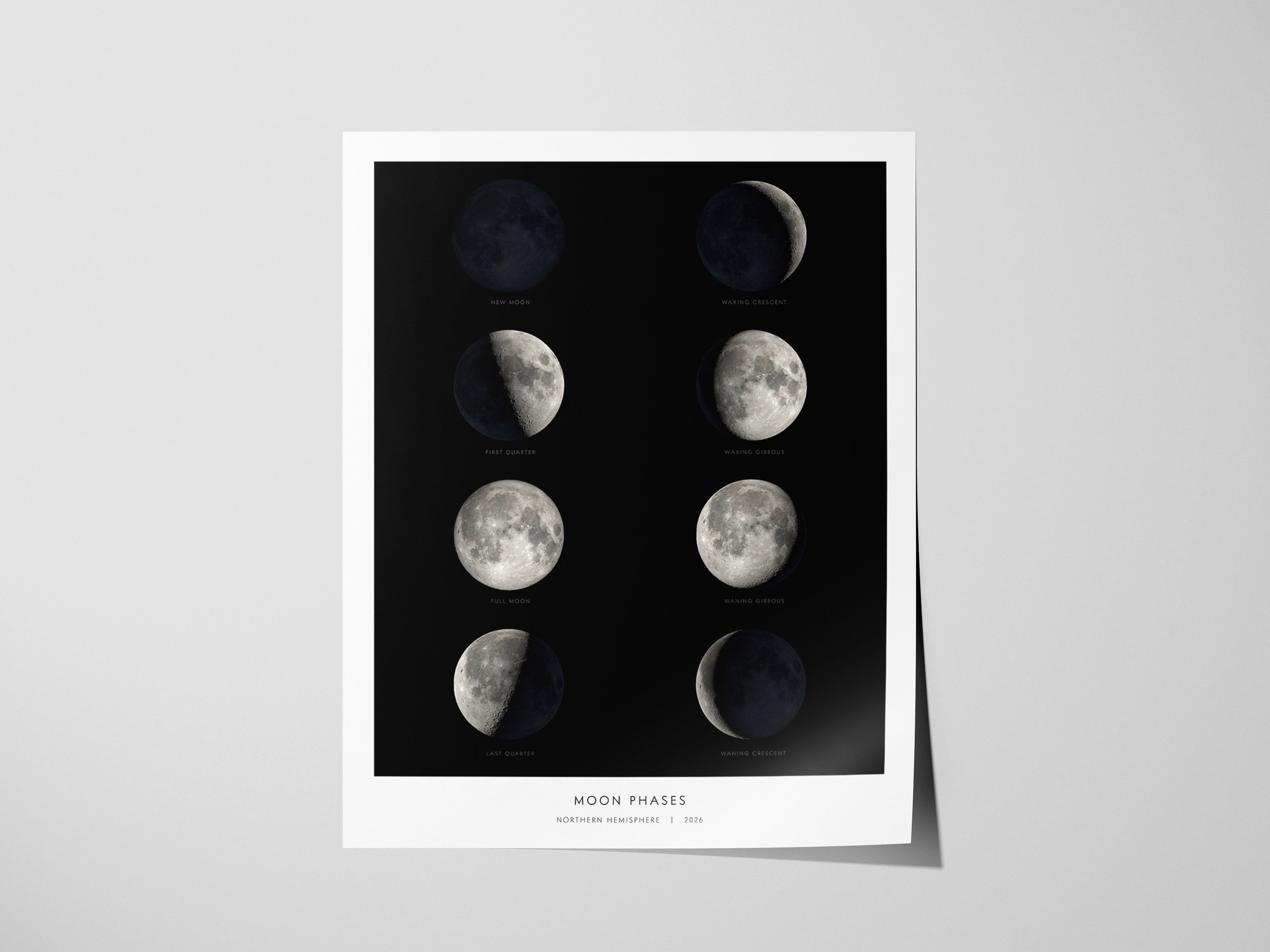 moonページ Moon Phases Poster | Lunar Cycle NASA Photography Print | Swell Scenes