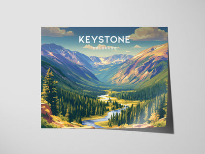 Keystone Landscape Poster | Colorado Travel Wall Art — giclée print detail on matte paper