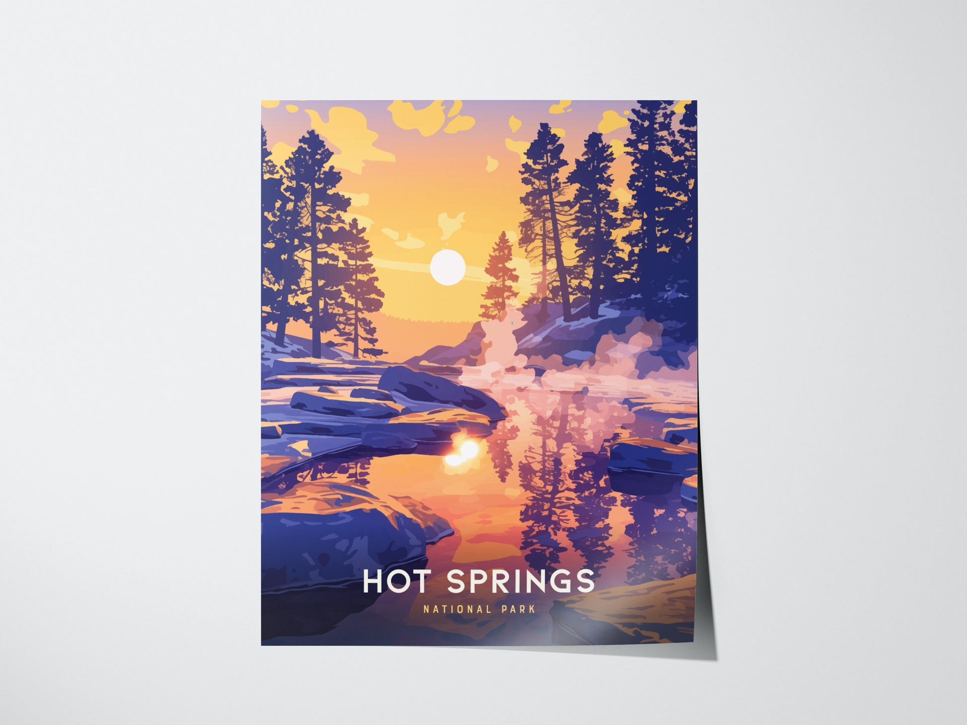 Hot Springs National Park Poster | Arkansas Bathhouse Row Wall Art