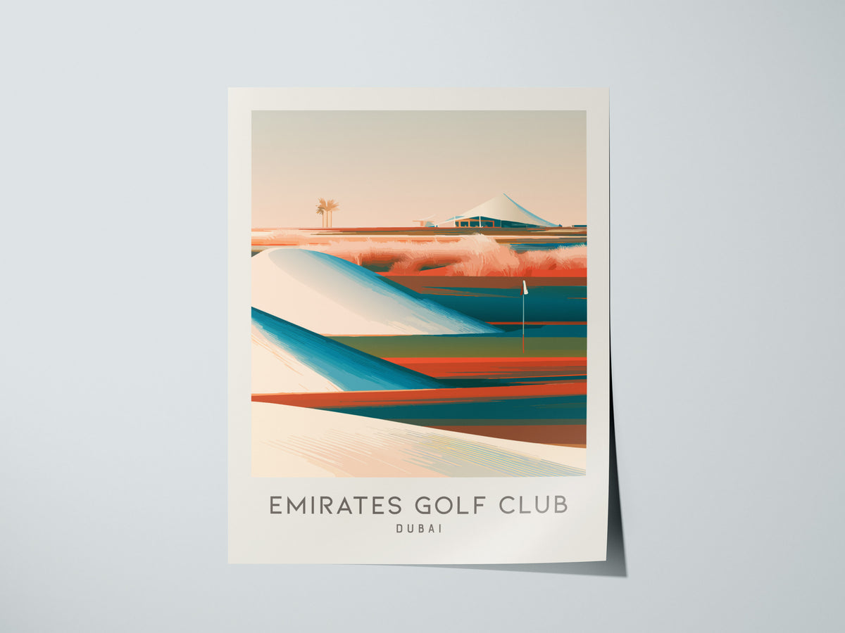 Emirates Golf Club Matte Border Poster | Dubai Golf Course Print & Country Club Decor — giclée print detail on matte paper