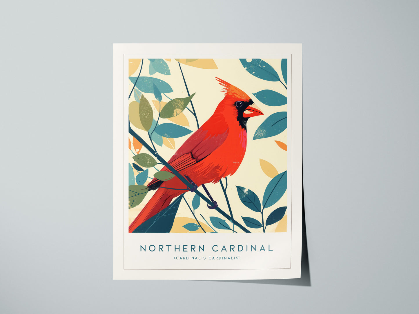 Northern Cardinal Poster | Trendy Modern Bird Wall Art