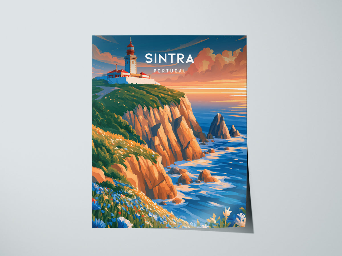 Sintra, Portugal Poster | Enchanted Palace & Misty Hills Wall Art — giclée print detail on matte paper