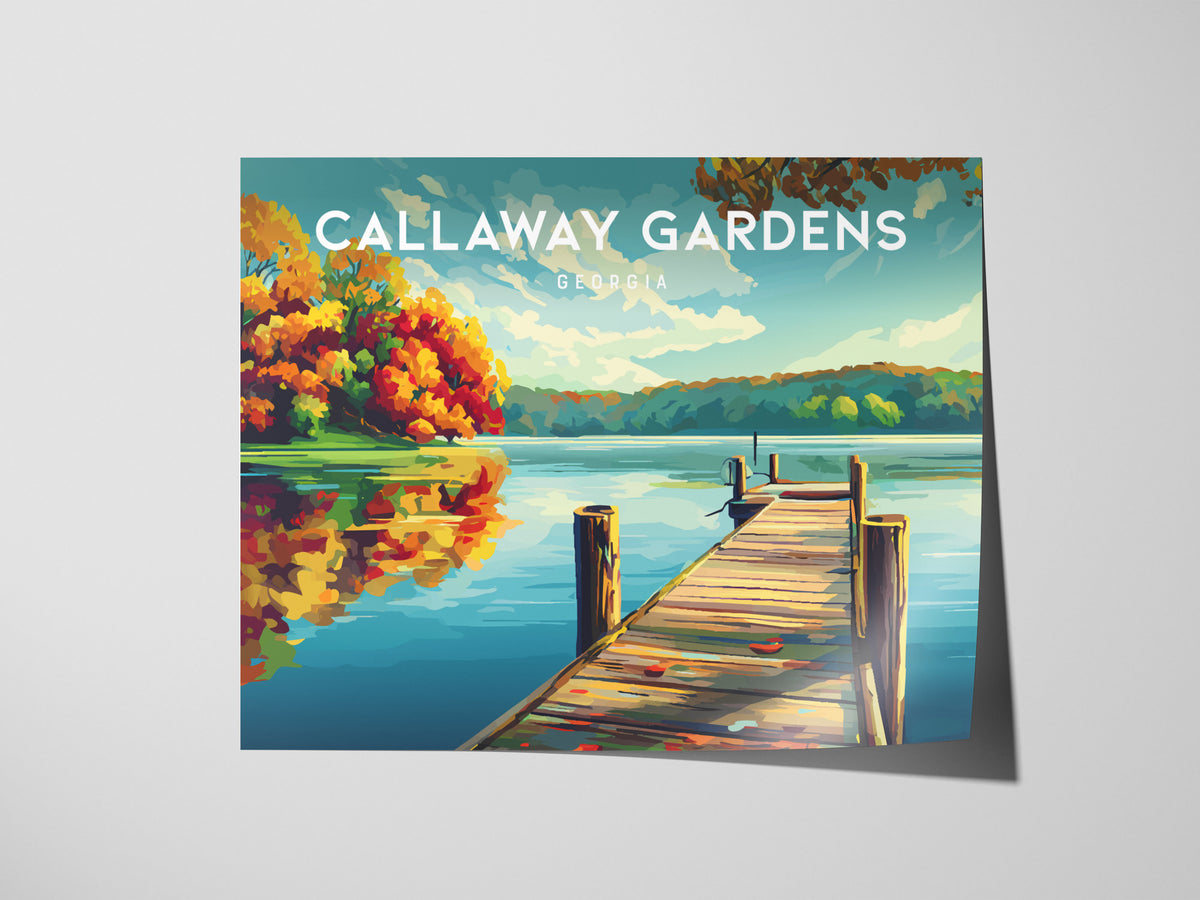Callaway Gardens, Georgia Landscape Poster | Vacation Wall Art Framed or Unframed — giclée print detail on matte paper