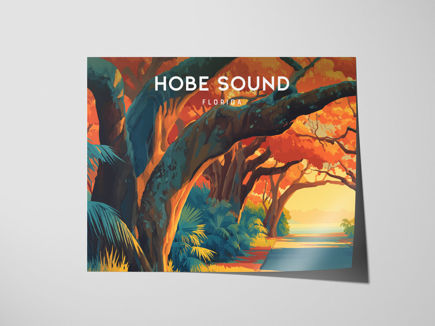 Hobe Sound, Florida Poster | Landscape Beach House Decor Sunshine State Print Wall Art — giclée print detail on matte paper