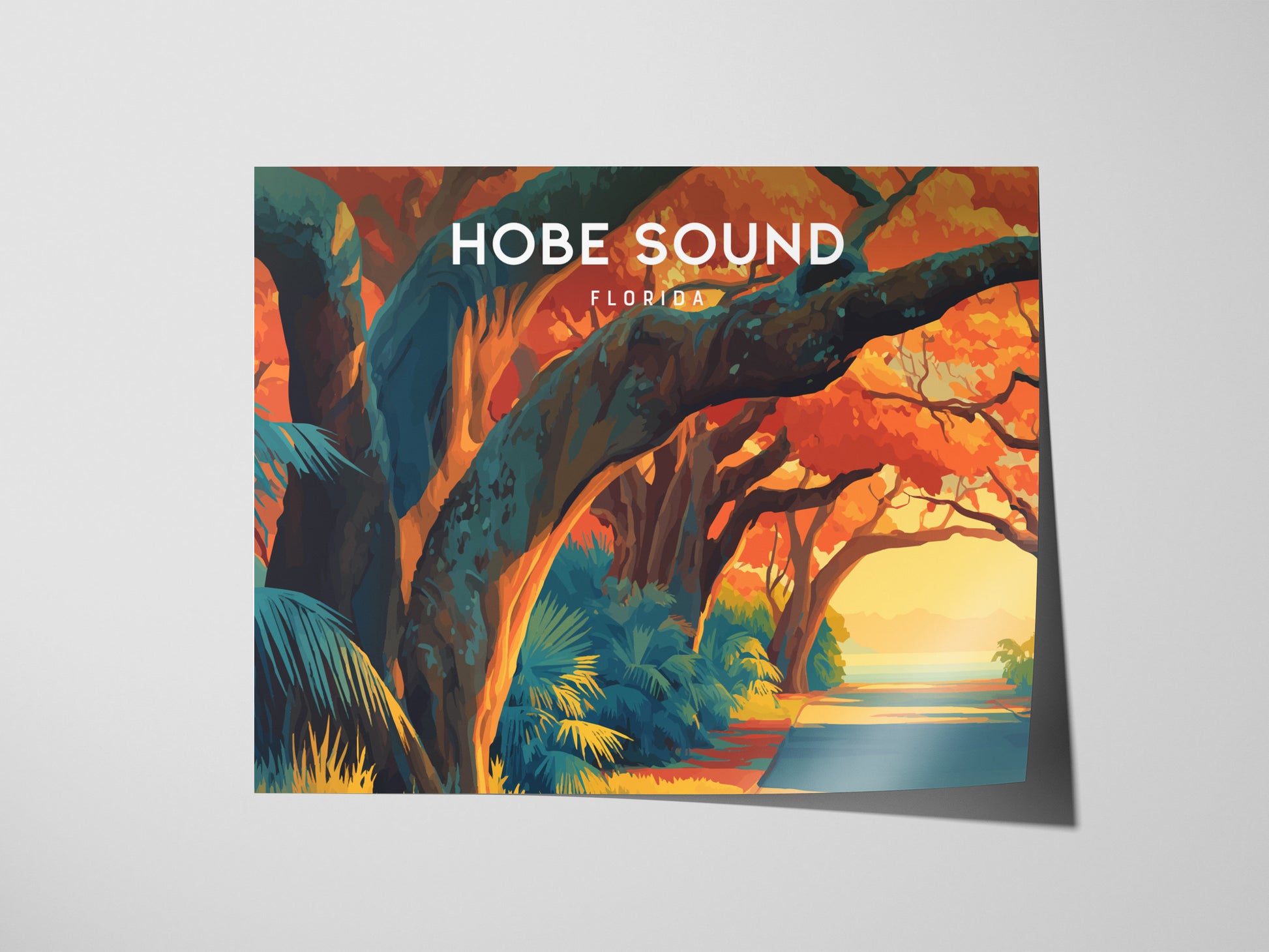 Hobe Sound, Florida Poster | Landscape Beach House Decor Sunshine State Print Wall Art — giclée print detail on matte paper