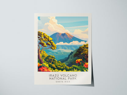 Irazú Volcano National Park Matte Border Poster | Costa Rica Travel Wall Art — giclée print detail on matte paper