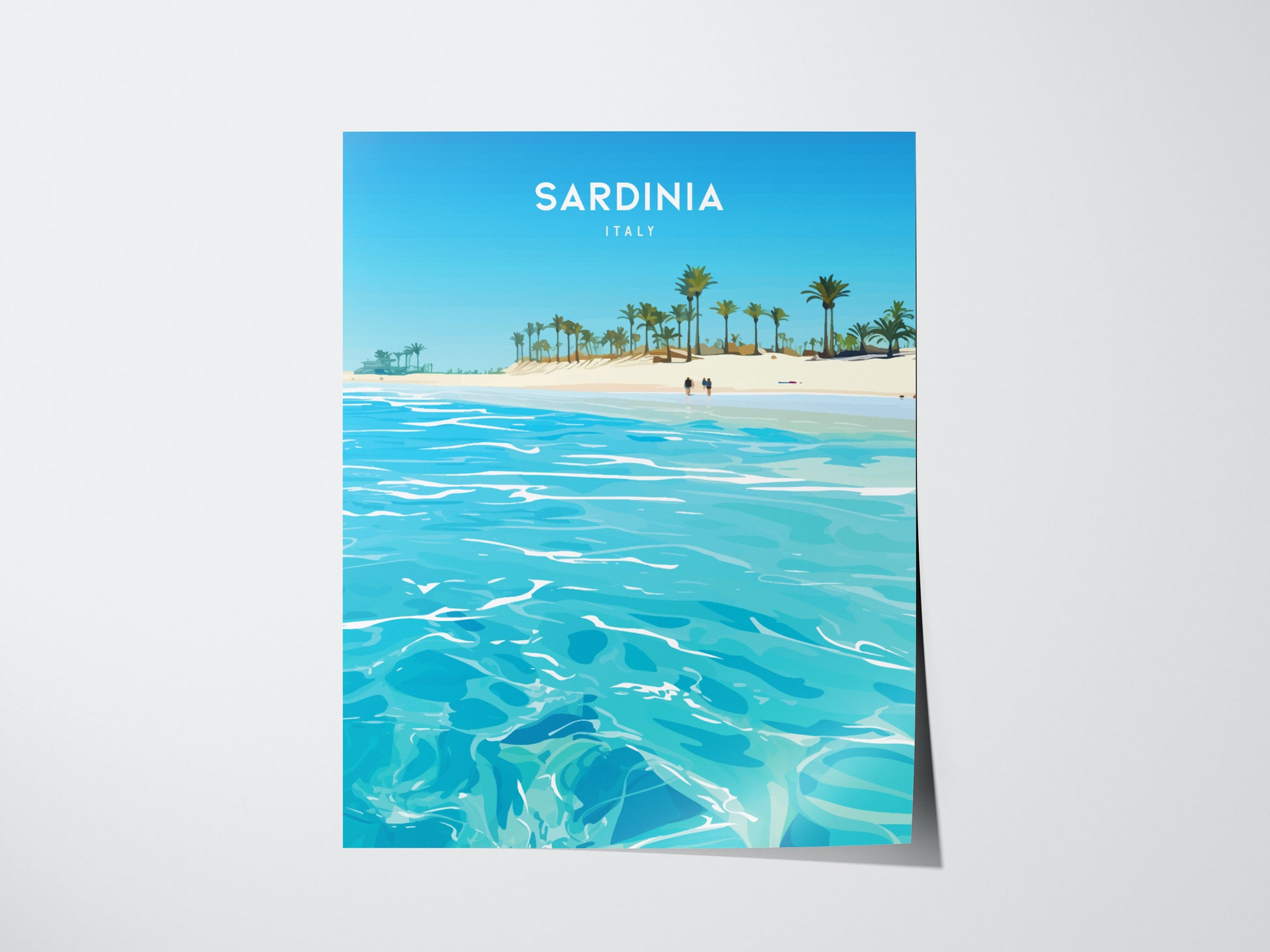 Sardinia Italy Poster | Mediterranean Beach Art | Costa Smeralda Decor