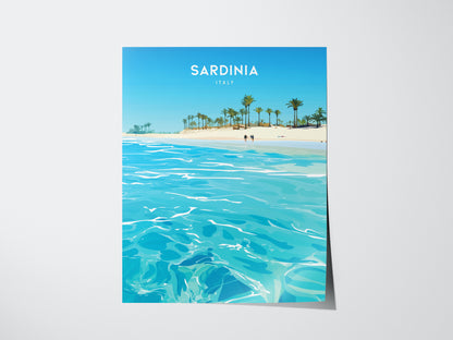 Sardinia Italy Poster | Mediterranean Beach Art | Costa Smeralda Decor
