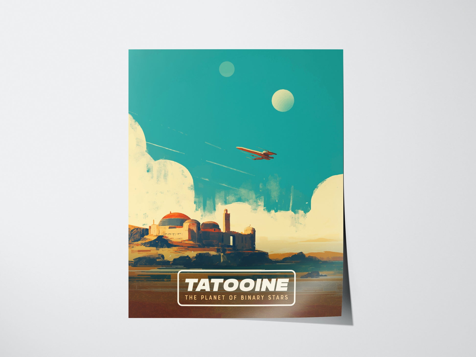 Star Wars Tatooine Poster | Retro Sci-Fi Travel Wall Art Gift