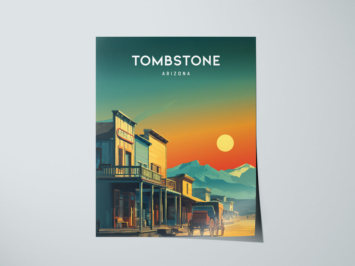 Tombstone, Arizona Poster | Wild West Desert Destination Print Wall Art — giclée print detail on matte paper