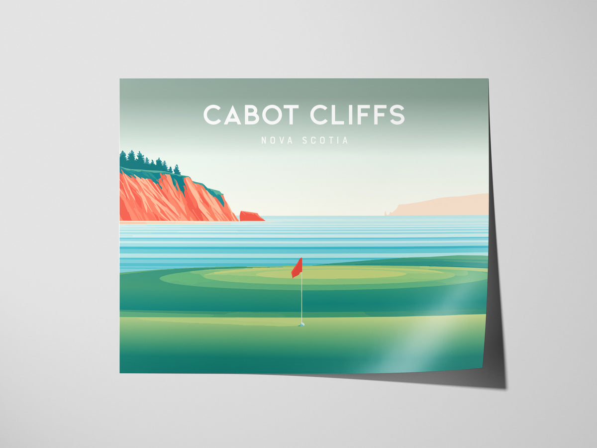 Cabot Cliffs Landscape Poster | Nova Scotia Golf Course Print Framed or Unframed Wall Art — giclée print detail on matte pape