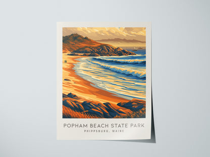 Popham Beach State Park Matte Border Poster | Phippsburg, Maine Coastal Beach Decor — giclée print detail on matte paper
