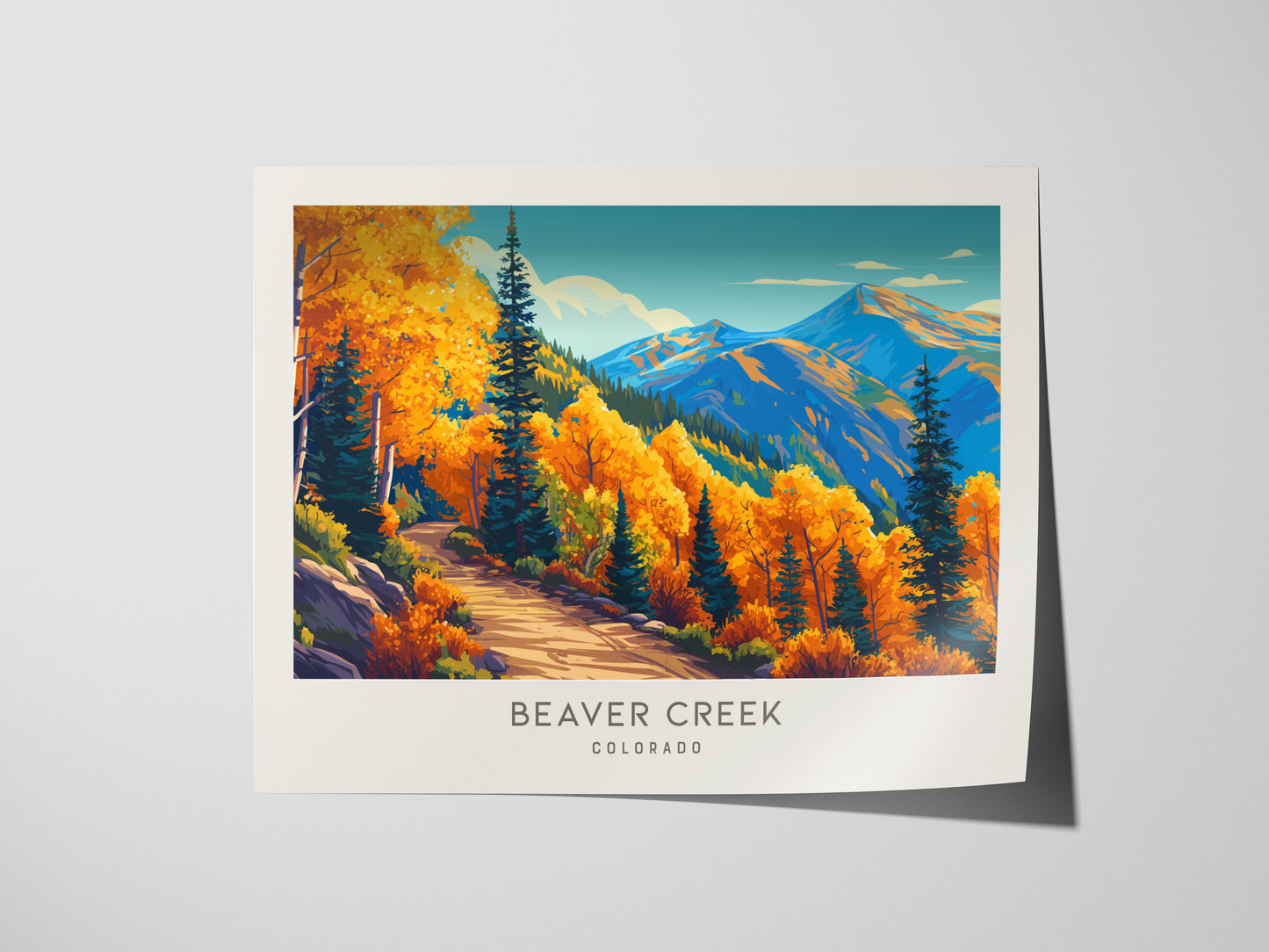 Beaver Creek Landscape Matte Border Poster | Colorado Destination Print Travel Wall Art — giclée print detail on matte paper