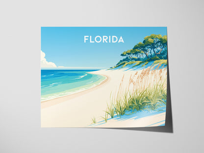 Florida Landscape Poster | Travel Wall Art — giclée print detail on matte paper