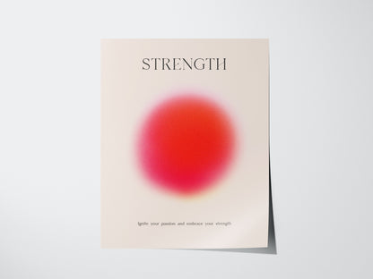 Strength Aura Poster | Motivational Wall Art Minimalist Wellness Gift