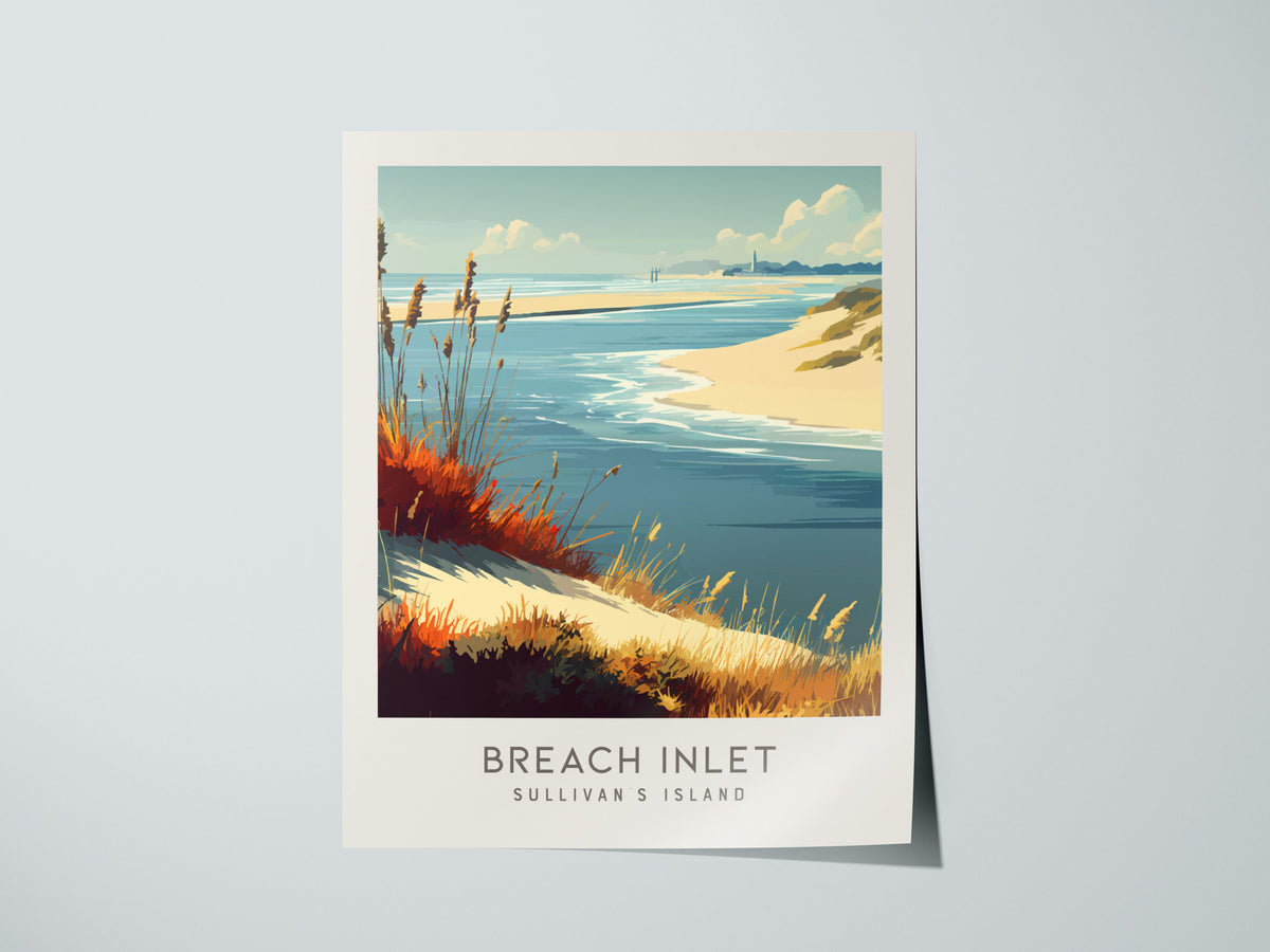 Breach Inlet Matte Border Poster | Sullivan's Island Vacation Wall Art — giclée print detail on matte paper